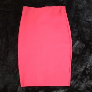 Hot pink pencil skirt